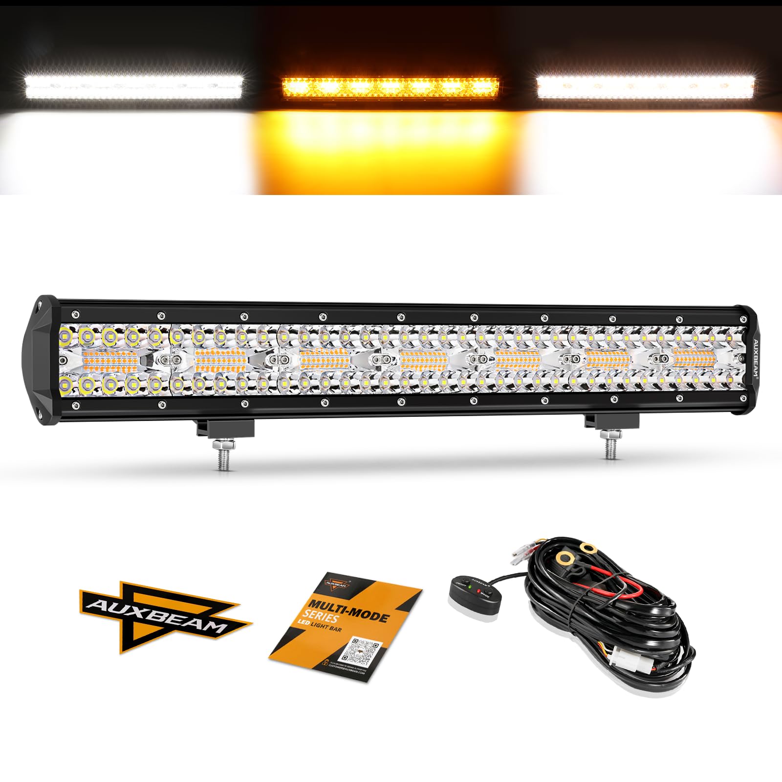 Amazon.com: Auxbeam 20 Inch 420W LED Light Bar, 6 Modes Strobe